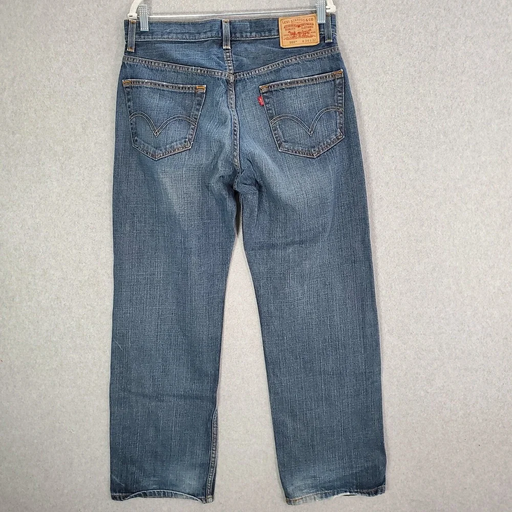 Levi's 559 Men Jeans 34x32 Blue Denim Relaxed Straight Mid‎ Rise Pockets Casual
